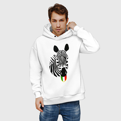 Мужское худи оверсайз Juventus Zebra / Белый – фото 3