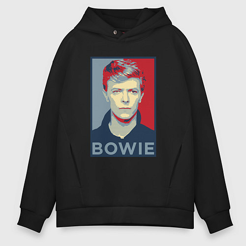 Мужское худи оверсайз Bowie Poster / Черный – фото 1