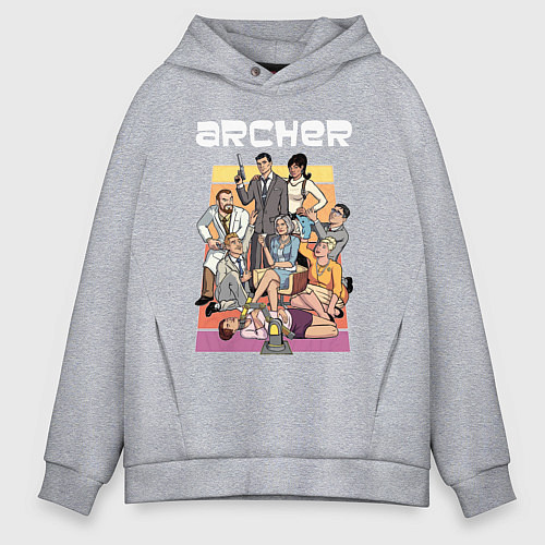 Мужское худи оверсайз Archer / Меланж – фото 1