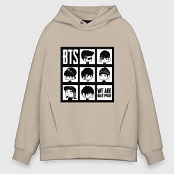 Толстовка оверсайз мужская BTS: We are bulletproof, цвет: миндальный