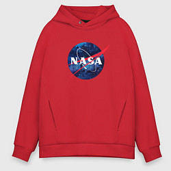 Толстовка оверсайз мужская NASA: Cosmic Logo, цвет: красный