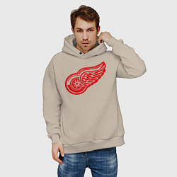 Толстовка оверсайз мужская Detroit Red Wings: Pavel Datsyuk, цвет: миндальный — фото 2