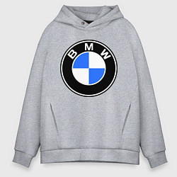 Толстовка оверсайз мужская Logo BMW, цвет: меланж