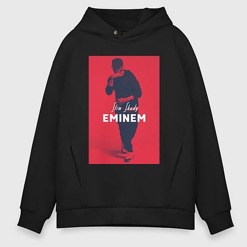 Мужское худи оверсайз Slim Shady: Eminem / Черный – фото 1