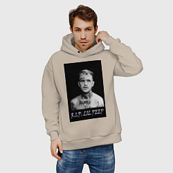 Толстовка оверсайз мужская RIP Lil Peep, цвет: миндальный — фото 2