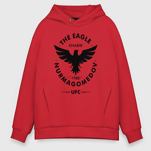 Мужское худи оверсайз The Eagle: Khabib UFC / Красный – фото 1