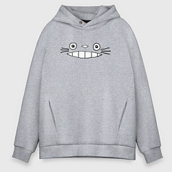 Толстовка оверсайз мужская Totoro face, цвет: меланж