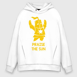 Толстовка оверсайз мужская Praise the Sun, цвет: белый