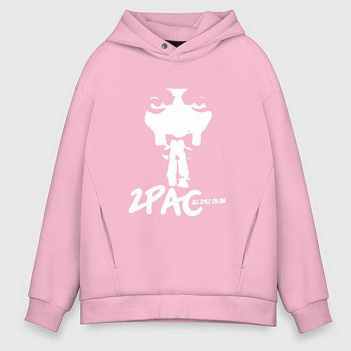 Мужское худи оверсайз 2Pac: All Eyez On Me / Светло-розовый – фото 1