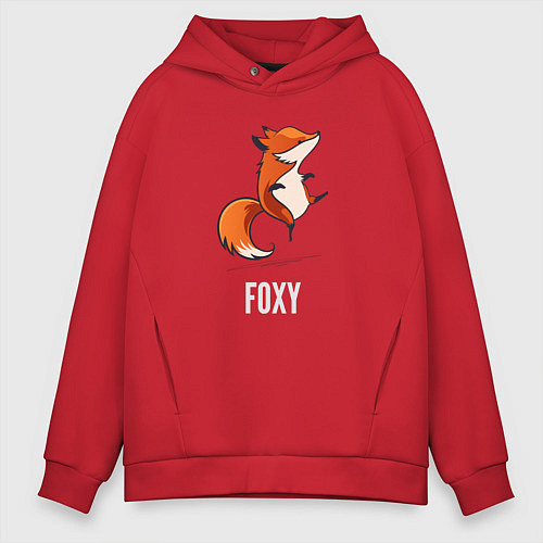 Мужское худи оверсайз Little Foxy / Красный – фото 1