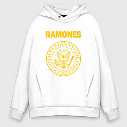 Толстовка оверсайз мужская Ramones, цвет: белый