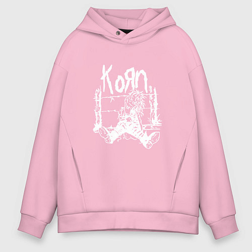 Мужское худи оверсайз Korn / Светло-розовый – фото 1