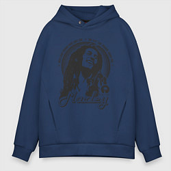 Толстовка оверсайз мужская Bob Marley: Island, цвет: тёмно-синий