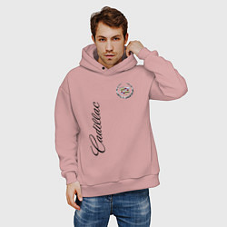 Толстовка оверсайз мужская Cadillac, цвет: пыльно-розовый — фото 2