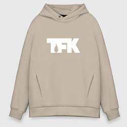 Толстовка оверсайз мужская TFK: White Logo, цвет: миндальный
