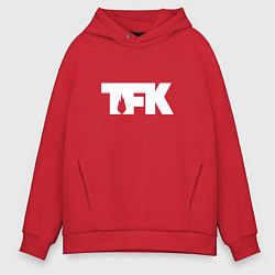 Толстовка оверсайз мужская TFK: White Logo, цвет: красный