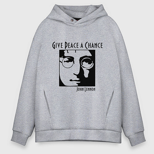 Мужское худи оверсайз Give Peace a Chance / Меланж – фото 1