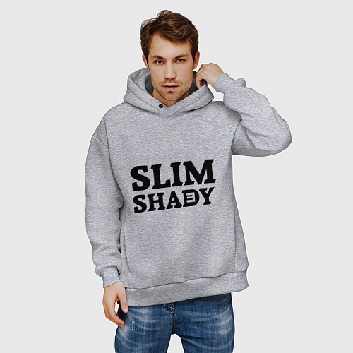 Мужское худи оверсайз Slim Shady: Big E / Меланж – фото 3