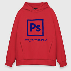 Толстовка оверсайз мужская Photoshop, цвет: красный