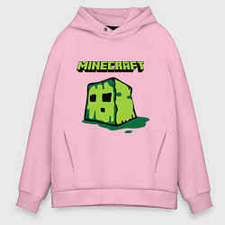 Толстовка оверсайз мужская Minecraft Creeper, цвет: светло-розовый