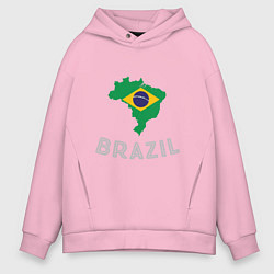 Толстовка оверсайз мужская Brazil Country, цвет: светло-розовый