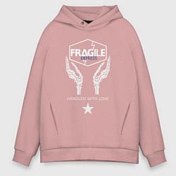 Толстовка оверсайз мужская Fragile Express, цвет: пыльно-розовый