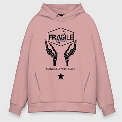 Толстовка оверсайз мужская Fragile Express, цвет: пыльно-розовый
