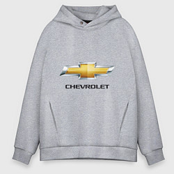 Толстовка оверсайз мужская Chevrolet логотип, цвет: меланж