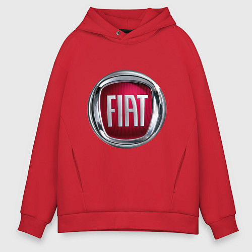Мужское худи оверсайз FIAT logo / Красный – фото 1