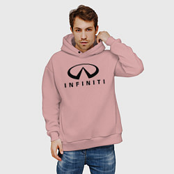 Толстовка оверсайз мужская Infiniti logo, цвет: пыльно-розовый — фото 2