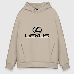 Толстовка оверсайз мужская Lexus logo, цвет: миндальный