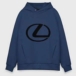 Толстовка оверсайз мужская Logo lexus, цвет: тёмно-синий