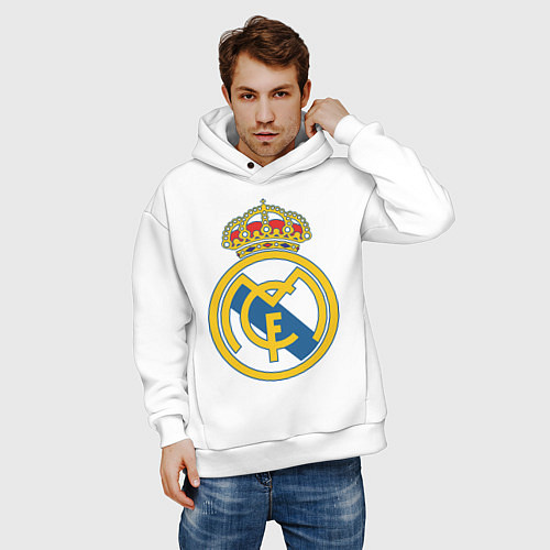 Мужское худи оверсайз Real Madrid FC / Белый – фото 3