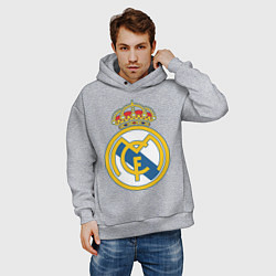 Толстовка оверсайз мужская Real Madrid FC, цвет: меланж — фото 2