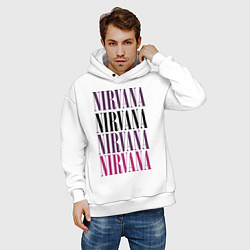 Толстовка оверсайз мужская Get Nirvana, цвет: белый — фото 2