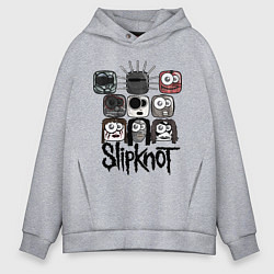Толстовка оверсайз мужская Slipknot Masks, цвет: меланж