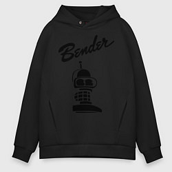 Толстовка оверсайз мужская Bender monochrome, цвет: черный