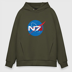 Толстовка оверсайз мужская NASA N7, цвет: хаки