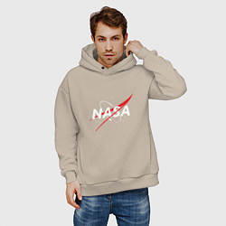 Толстовка оверсайз мужская NASA: Space Arrow, цвет: миндальный — фото 2