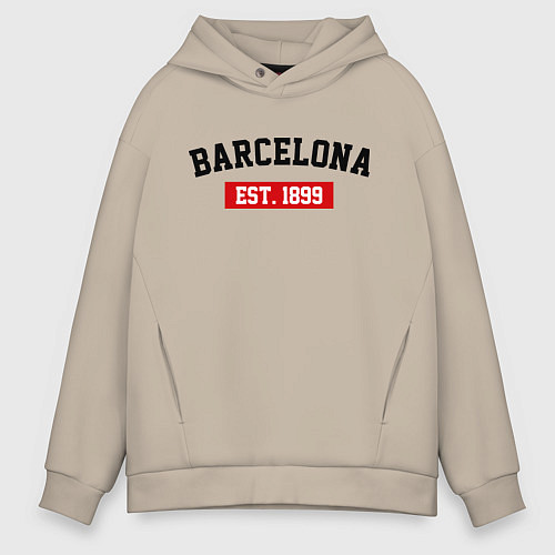 Мужское худи оверсайз FC Barcelona Est. 1899 / Миндальный – фото 1