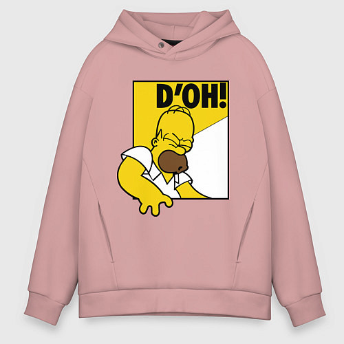 Мужское худи оверсайз Homer D'OH! / Пыльно-розовый – фото 1