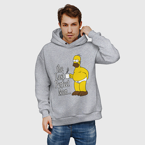 Мужское худи оверсайз The Last Perfect Man / Меланж – фото 3