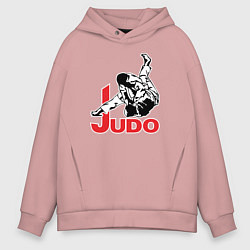 Толстовка оверсайз мужская Judo Master, цвет: пыльно-розовый