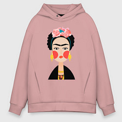 Толстовка оверсайз мужская Фрида Кало, цвет: пыльно-розовый