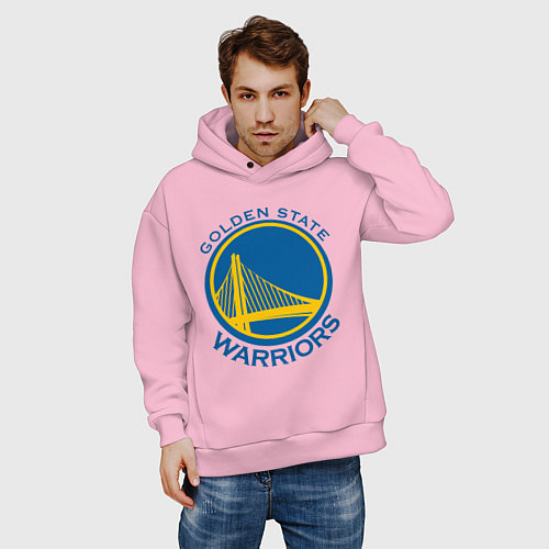 Мужское худи оверсайз Golden state Warriors / Светло-розовый – фото 3