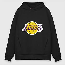 Толстовка оверсайз мужская LA Lakers, цвет: черный