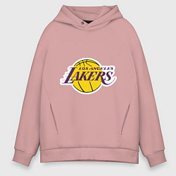 Толстовка оверсайз мужская LA Lakers, цвет: пыльно-розовый