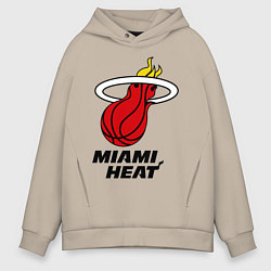 Толстовка оверсайз мужская Miami Heat-logo, цвет: миндальный