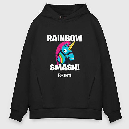 Мужское худи оверсайз Rainbow Smash / Черный – фото 1