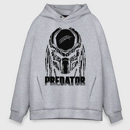 Мужское худи оверсайз Predator Mask / Меланж – фото 1